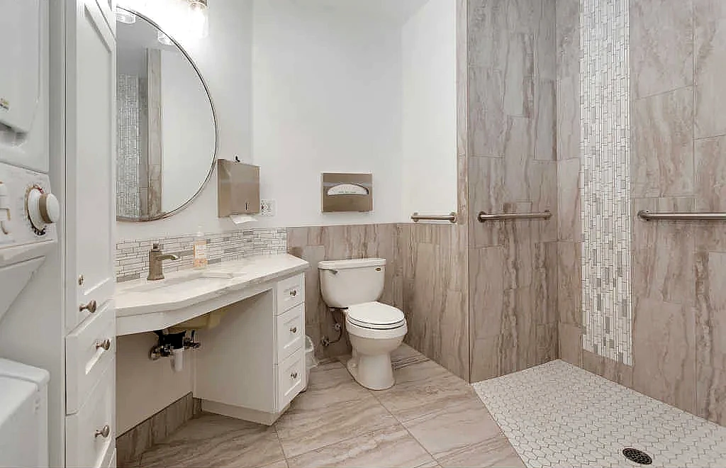 Shared shower and laundry room at Happy Valley Adult Care Home